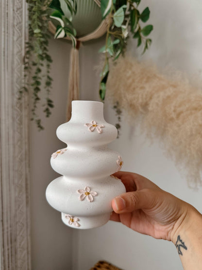 ceramic pink daisy vases