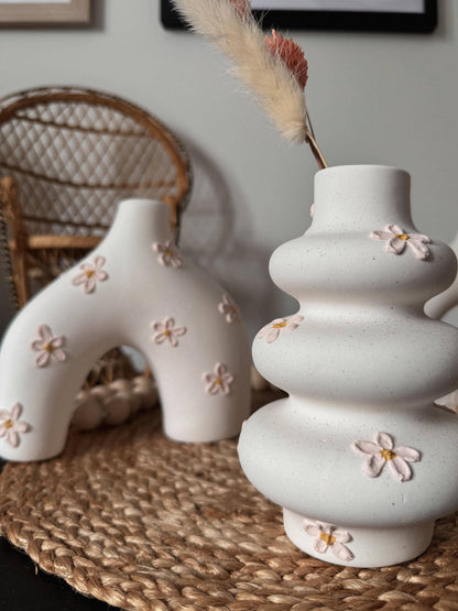 ceramic pink daisy vases