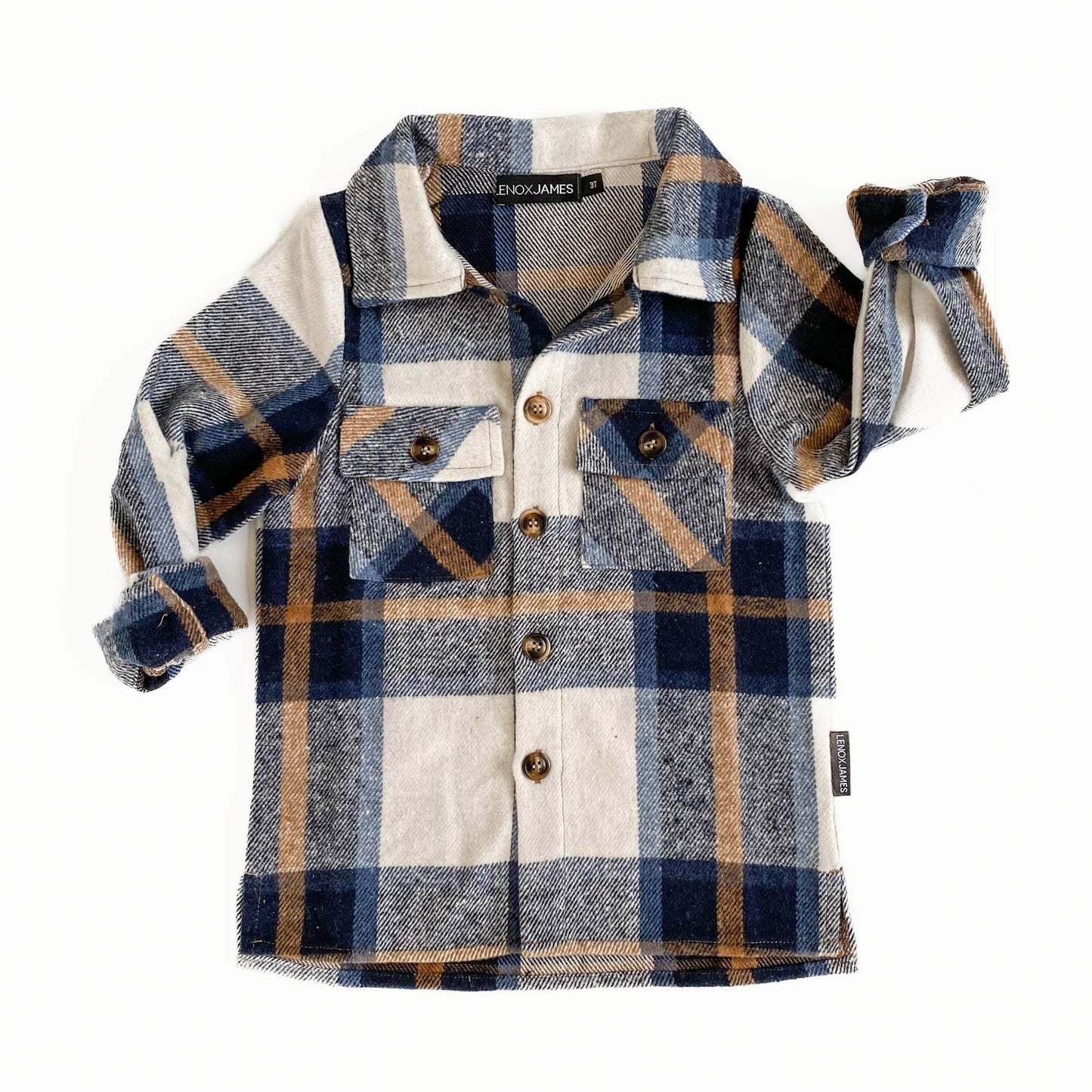 flannel shacket - navy