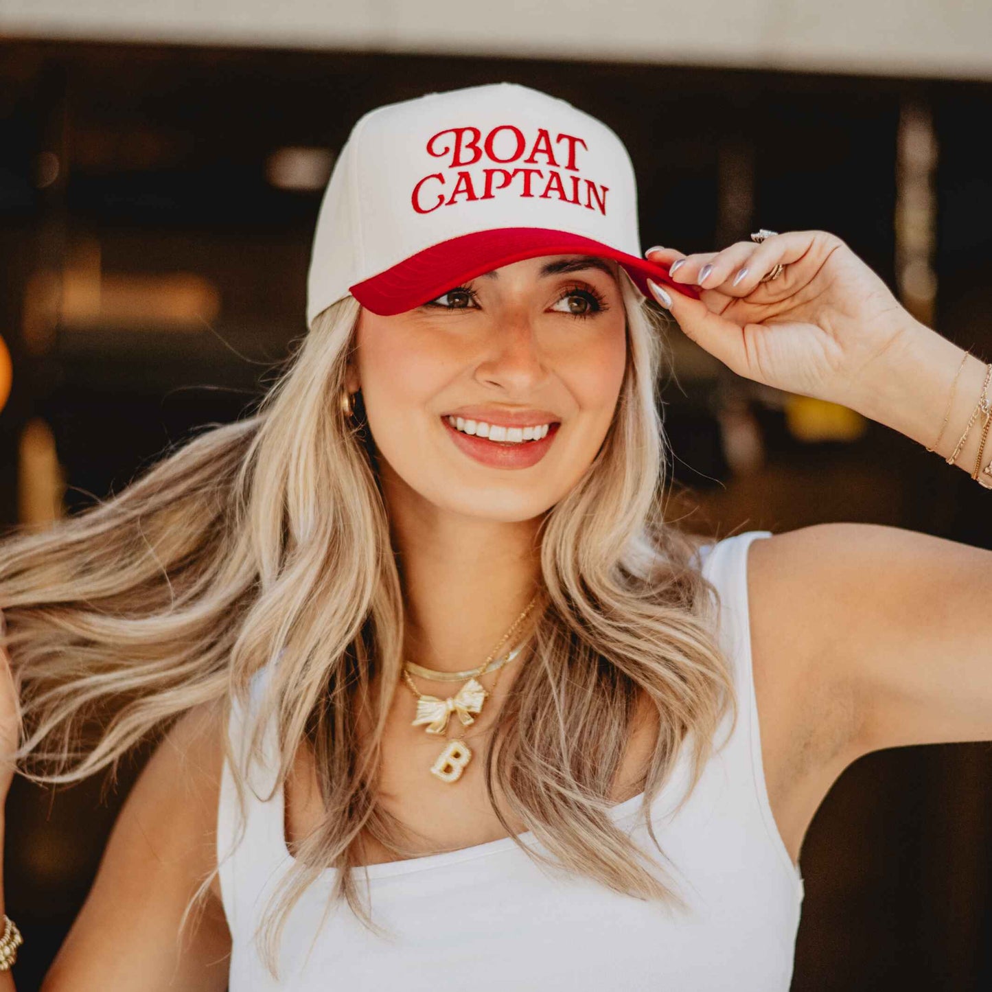 boat captain two-toned retro hat