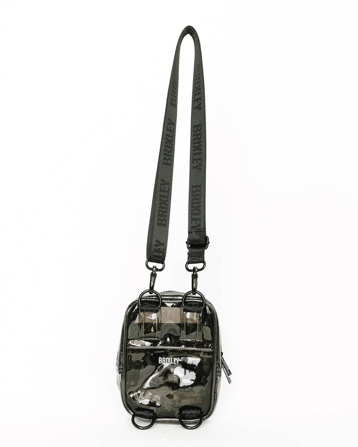 black clear tint crossbody sling