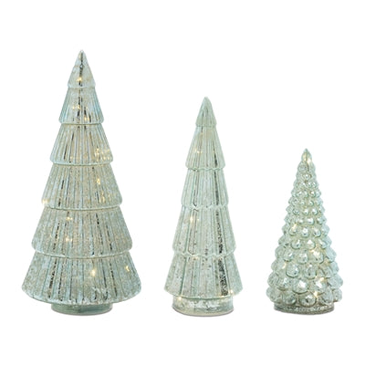 led glass pine tree