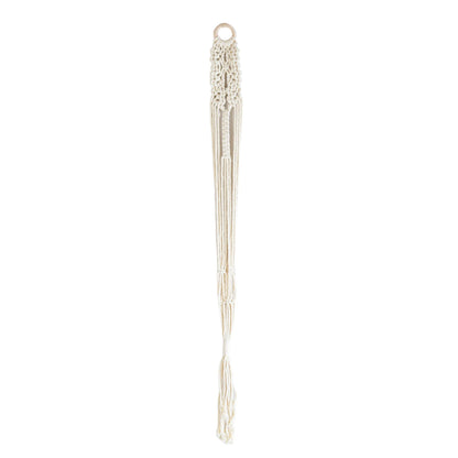 landon macrame plant hanger white cotton rope + bamboo