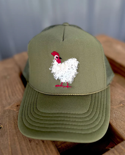 mother clucker fluffy chicken embroidered hat