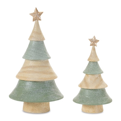 two-tone round resin christmas trees