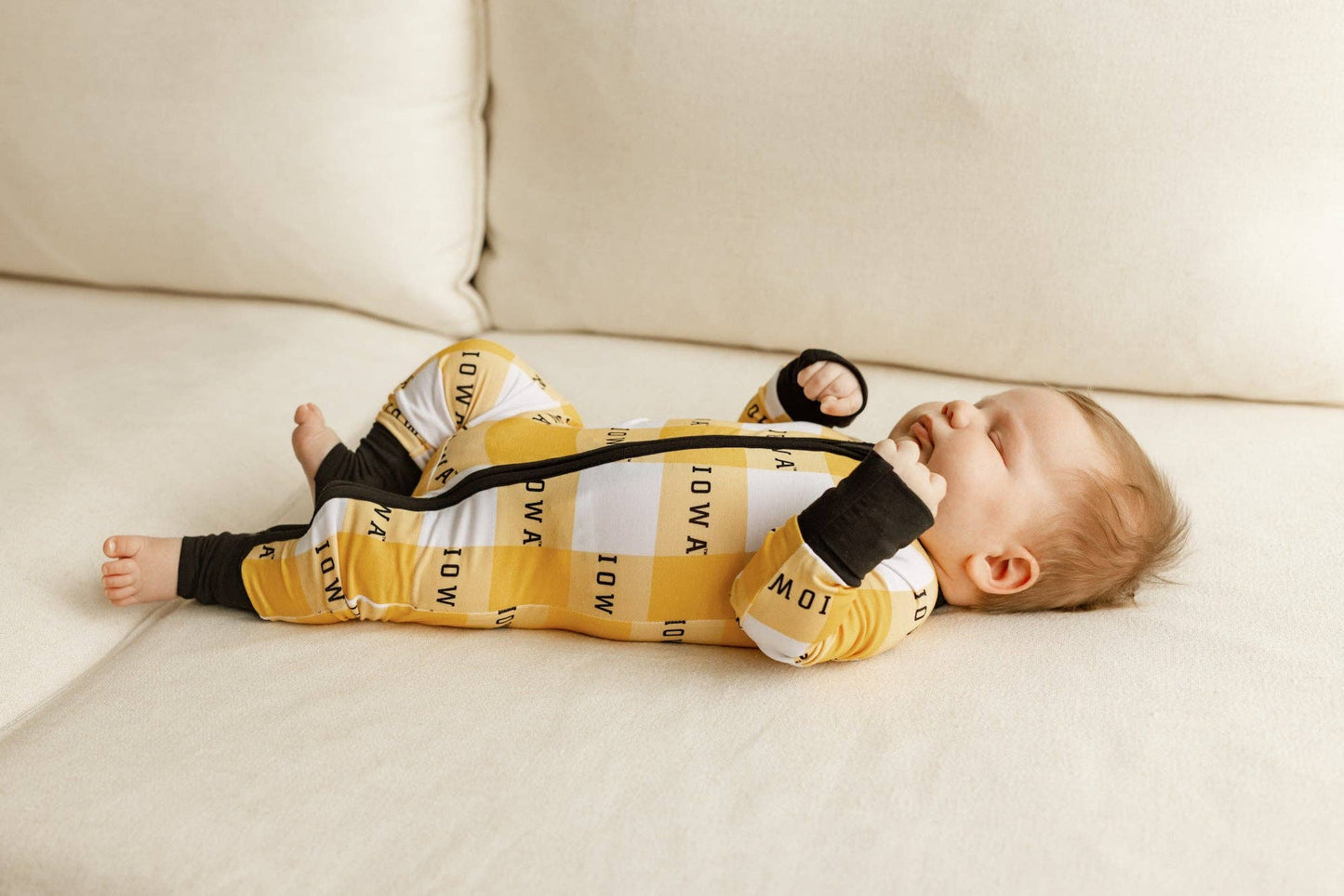 zip romper | iowa grid