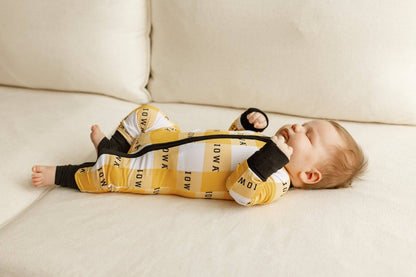 zip romper | iowa grid