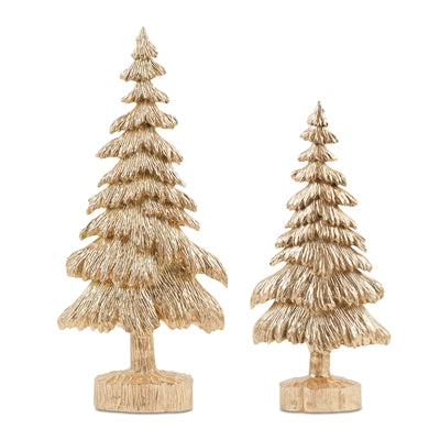 gold mantel decorative trees