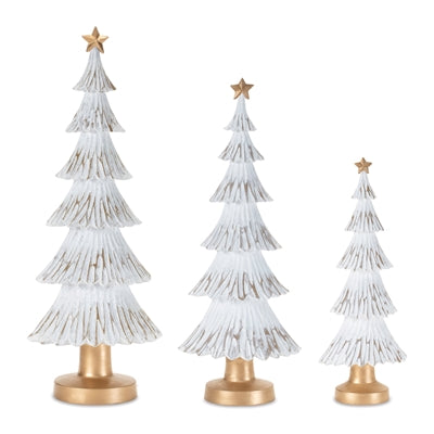 white + gold tree with star topper