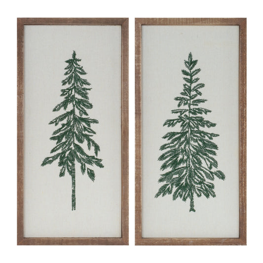 embroidered framed trees