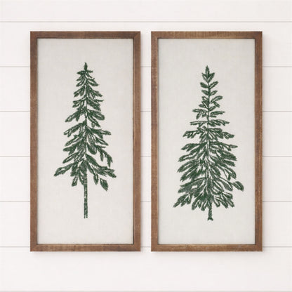 embroidered framed trees