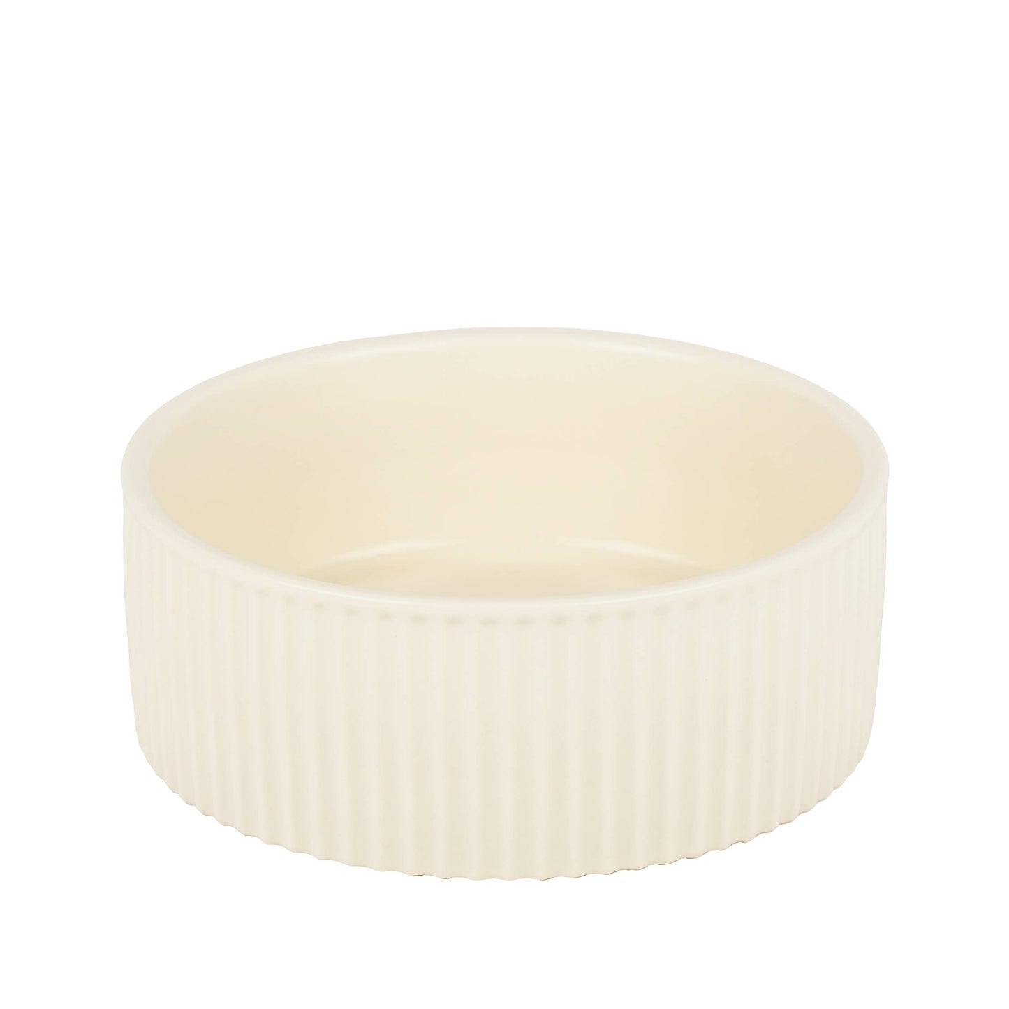 jardin ribbed pet bowl collection – modern matte exterior