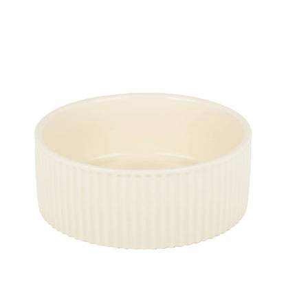 jardin ribbed pet bowl collection – modern matte exterior