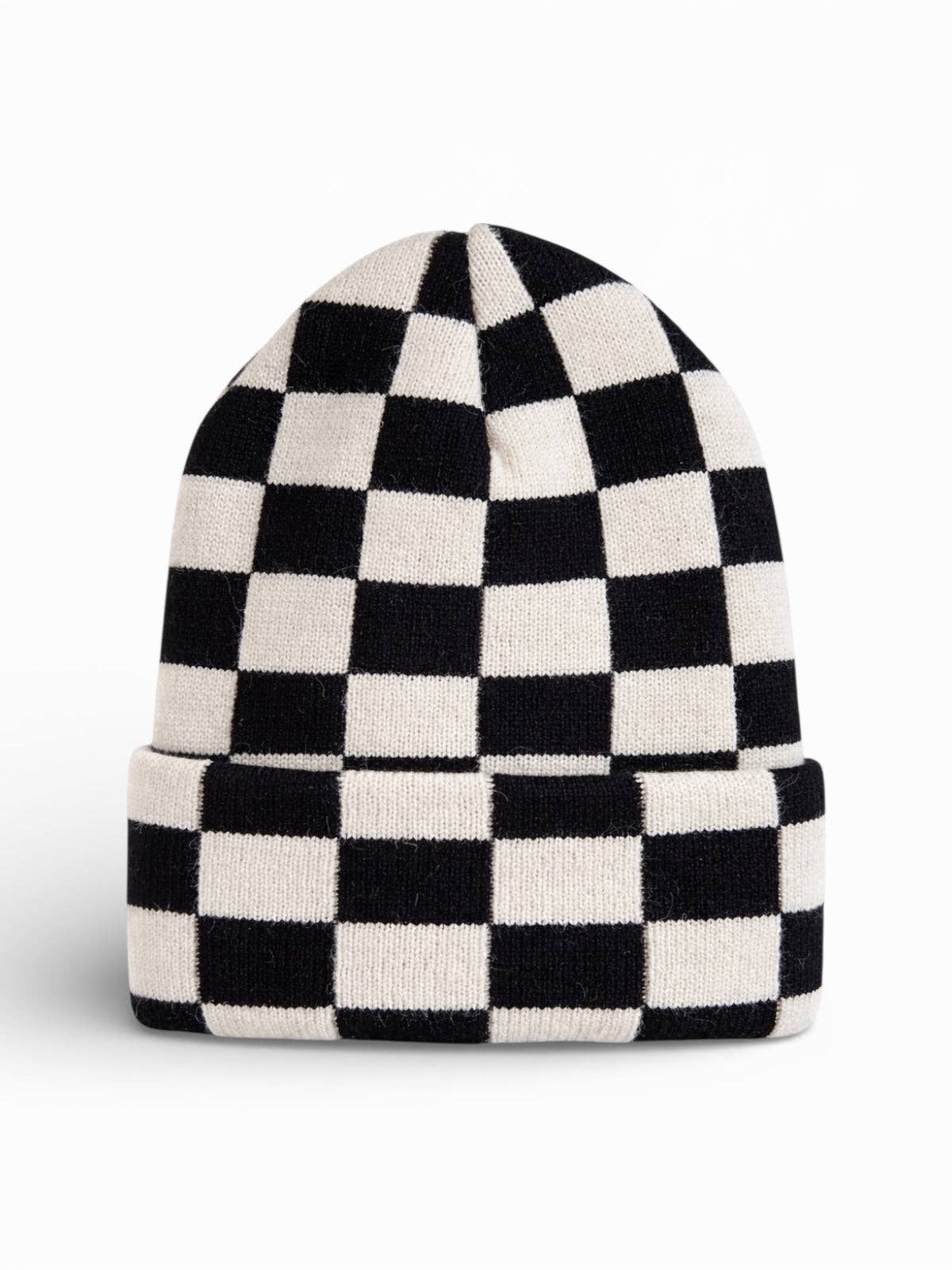 baby's first hat®, black/sand checkerboard