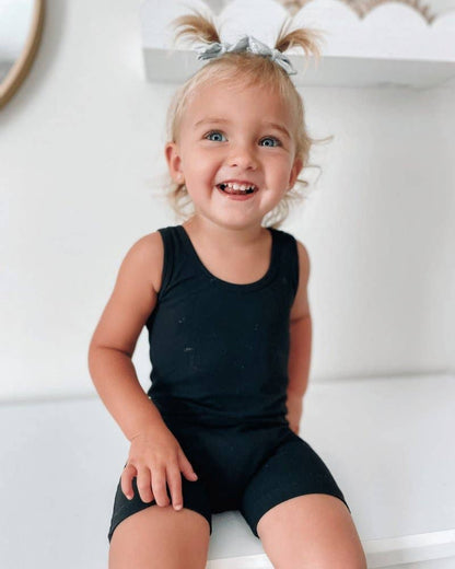 gigi bikeshort romper - black