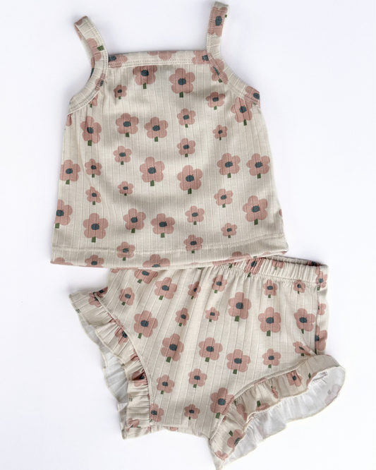 luna top + bloomer set - blush daisy
