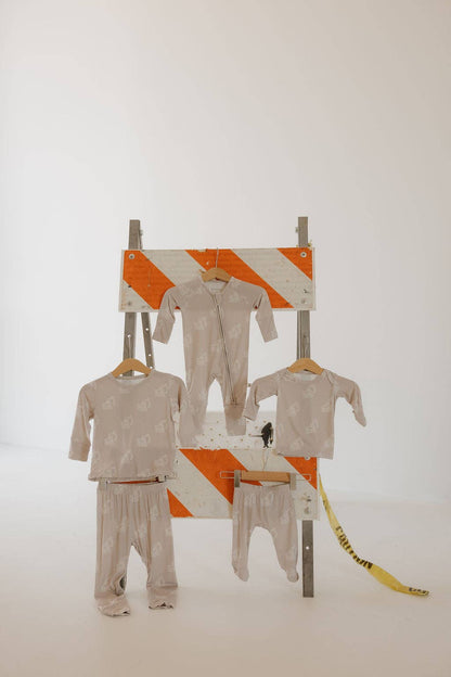 bamboo zip pajamas | excavator