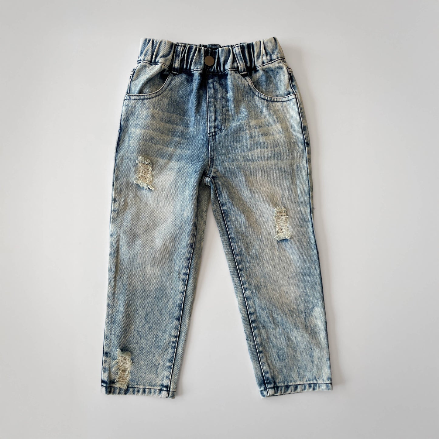 relaxed straight light acid wash denim