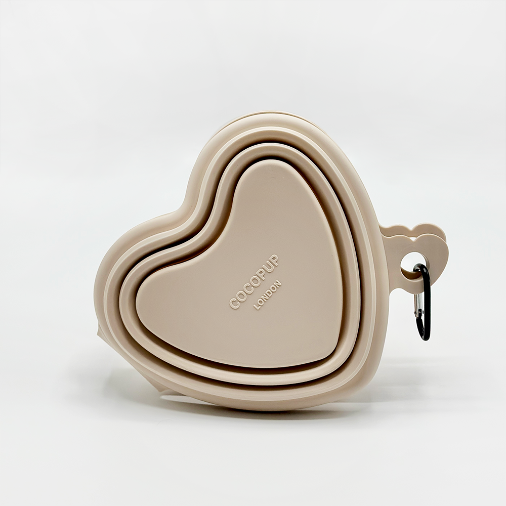 heart collapsible bowl - pink