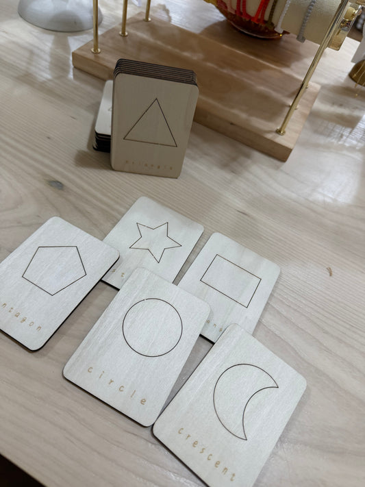 montessori shape tracing cards