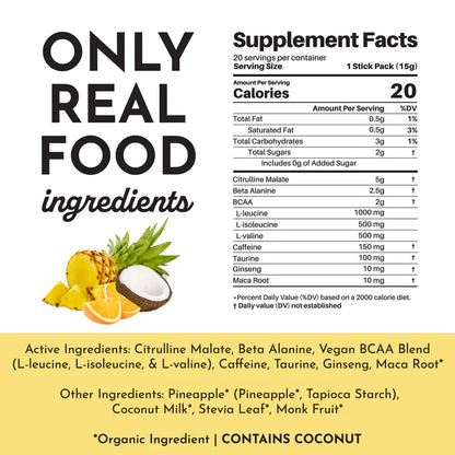 tropical paradise pre-workout - 20 single servings