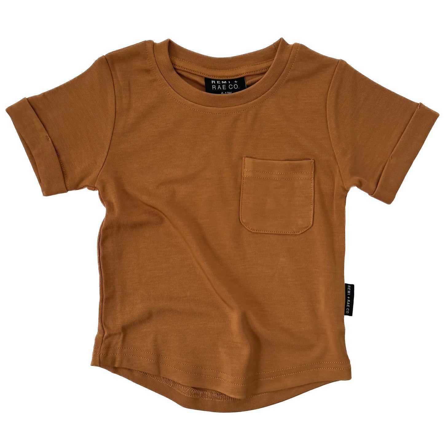 BAMBOO POCKET TEE - CARAMEL