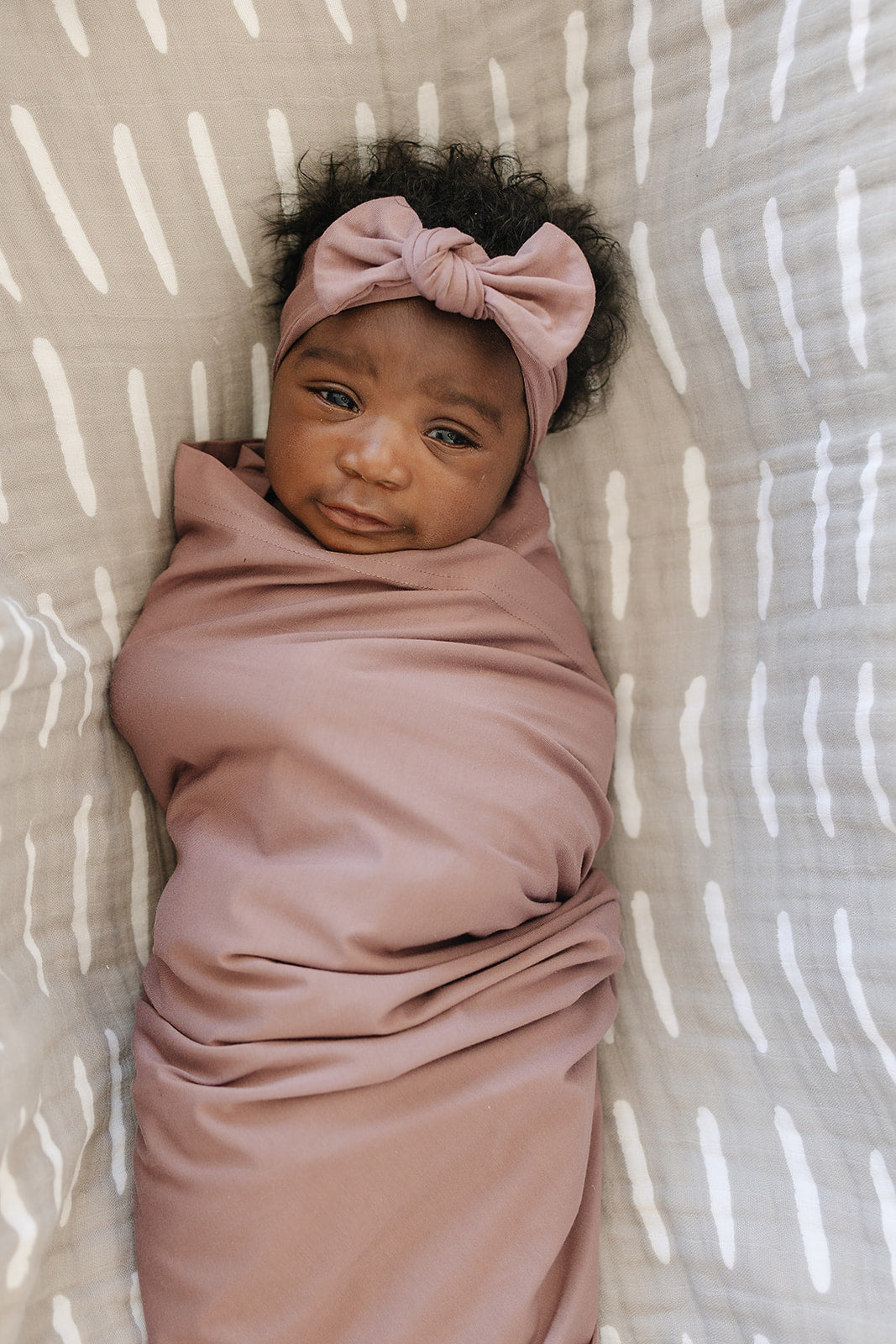 Dusty Rose Bamboo Stretch Swaddle - Ivory Soul