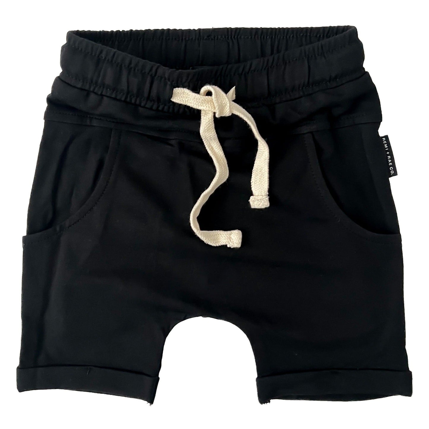 BAMBOO HAREM SHORTS - BLACK