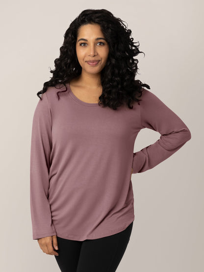 Bamboo Maternity & Nursing Long Sleeve T-shirt | Twilight