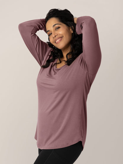 Bamboo Maternity & Nursing Long Sleeve T-shirt | Twilight