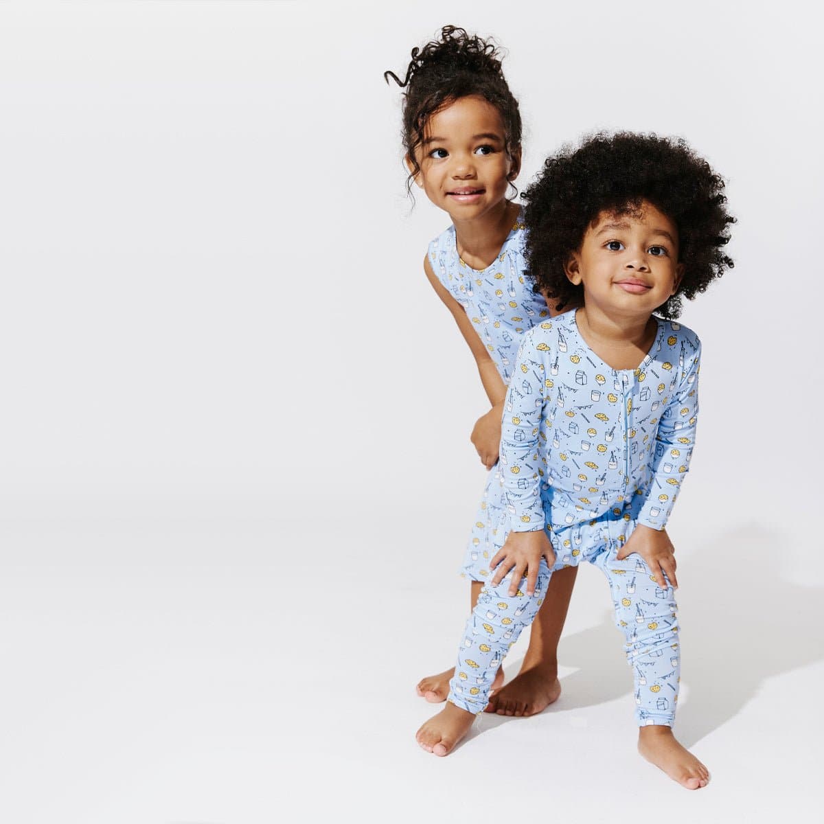 Milk and Cookies Blue Bamboo Convertible Footie - Ivory Soul