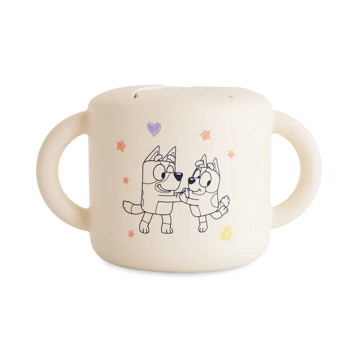 bluey x mushie snack cup - ivory