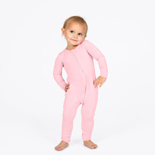 Blush Pink Bamboo Convertible Footie