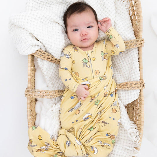 Love You Brunches Bamboo Convertible Footie - Ivory Soul