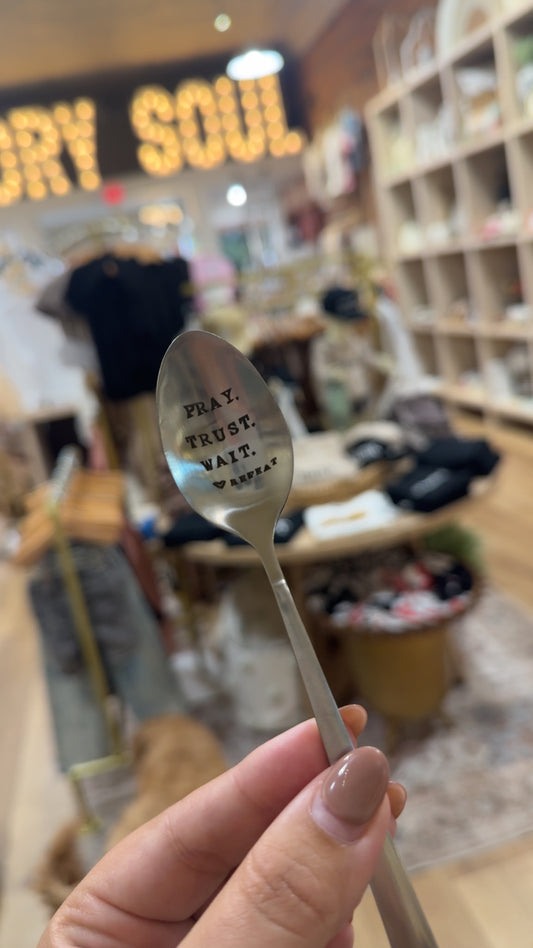pray, trust, wait, repeat spoon