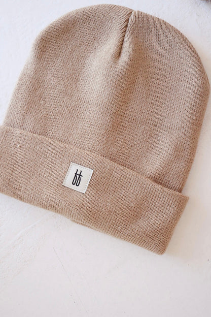 ff Knit Beanie | Taupe - Ivory Soul