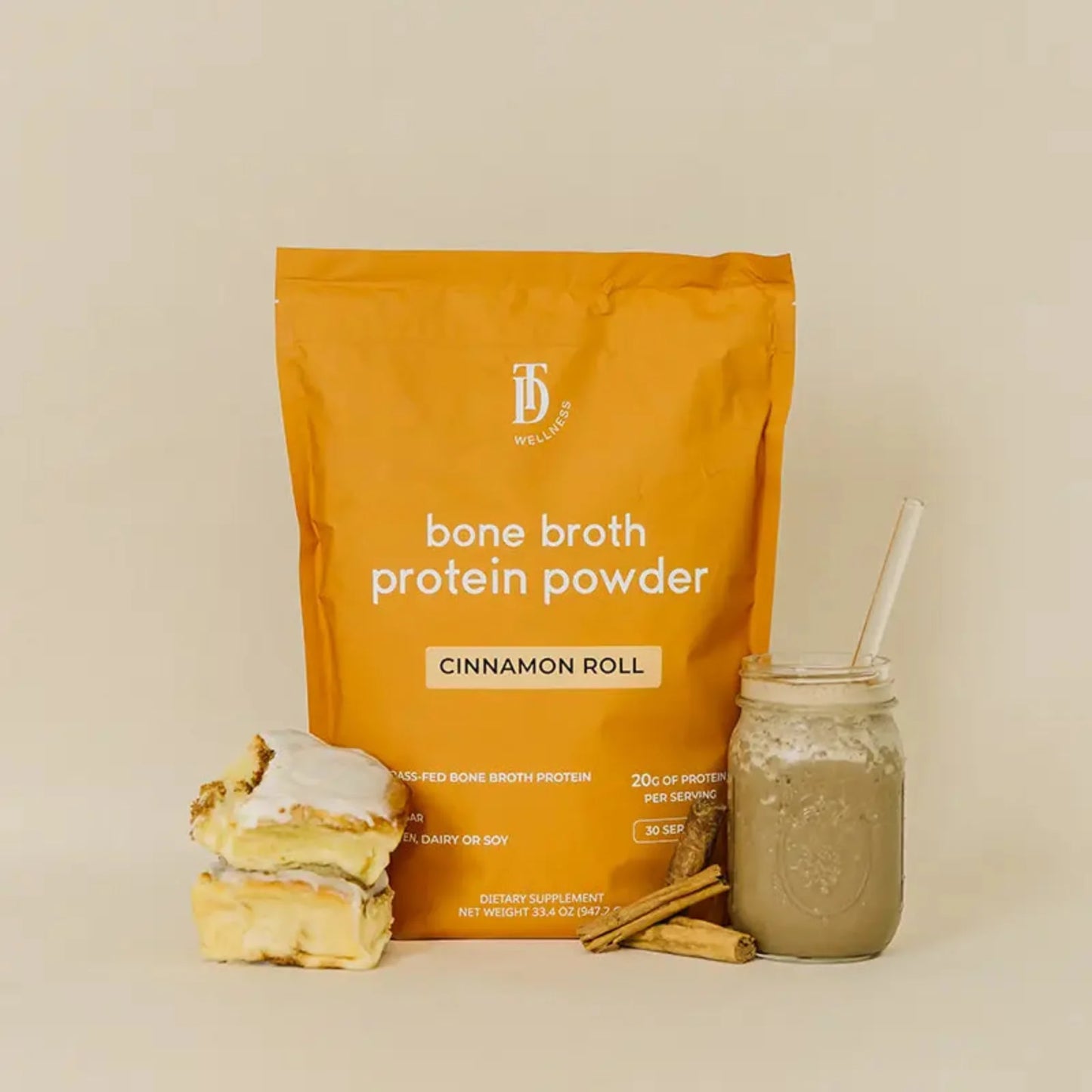 cinnamon roll bone broth protein