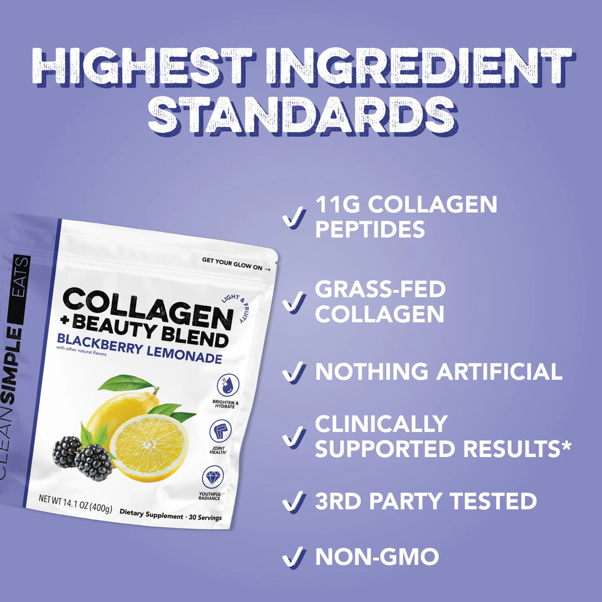 blackberry lemonade collagen + beauty blend | 30 servings