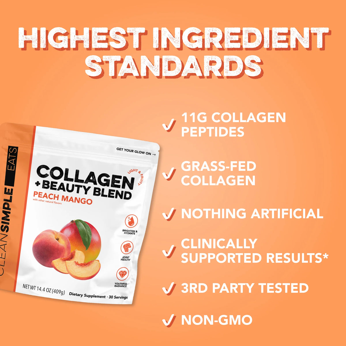 peach mango collagen + beauty blend | 30 servings