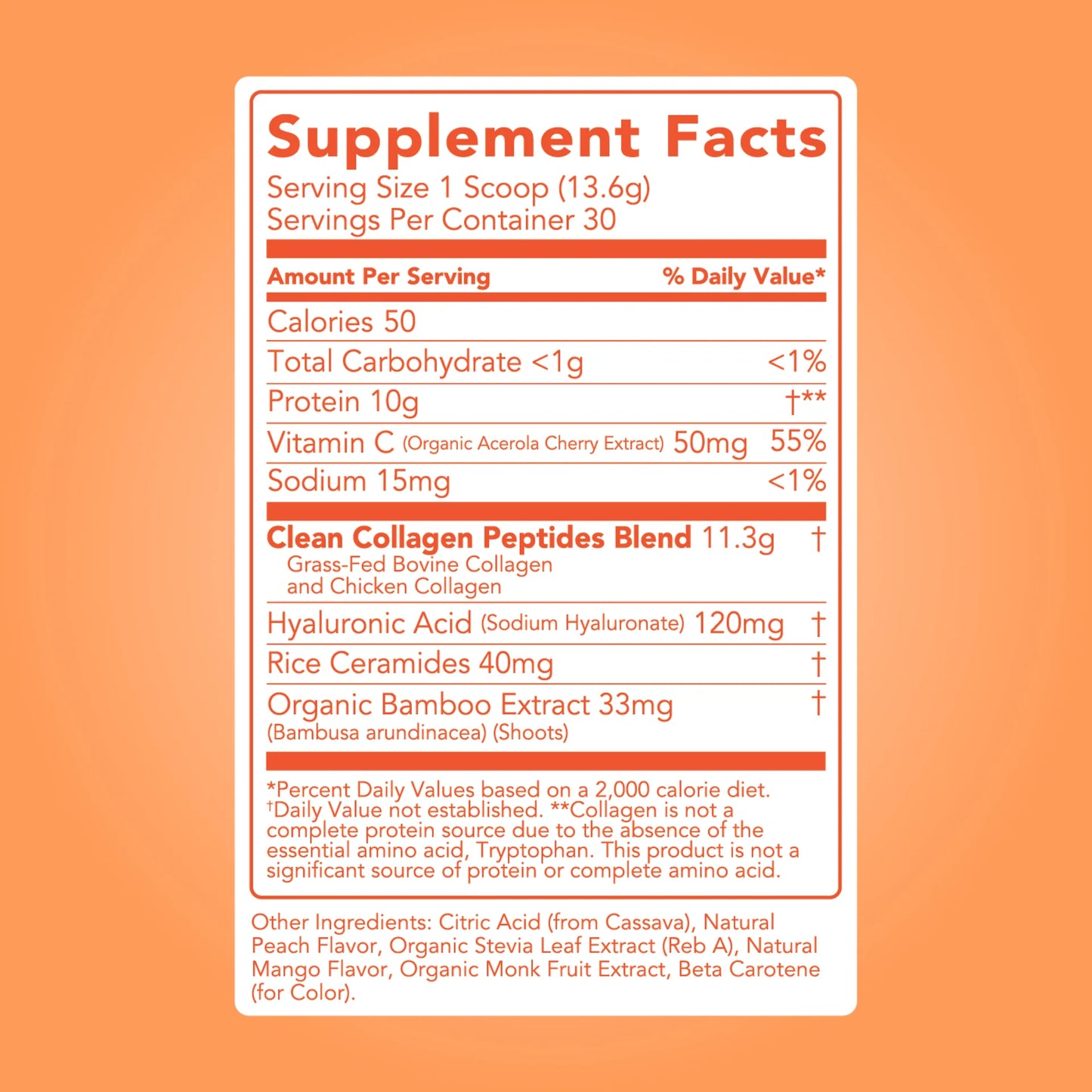 peach mango collagen + beauty blend | 30 servings