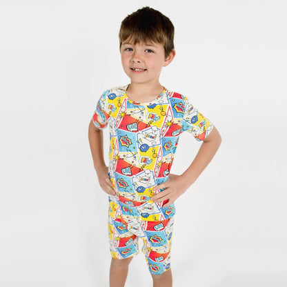 Comic Hero Bamboo Kids Pajama Short Set