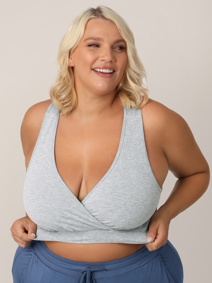 French Terry Racerback Nursing & Sleep Bra | Grey Heather