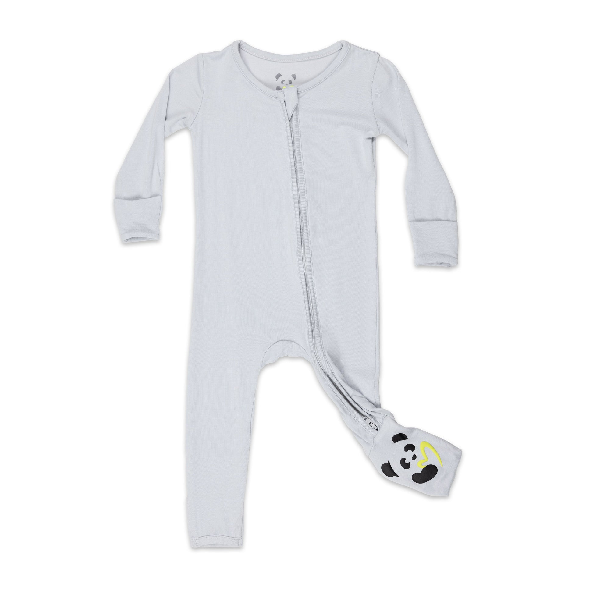 Cloud Grey Bamboo Convertible Footie - Ivory Soul
