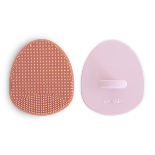 cradle cap brush, two pack - rose/soft lilac