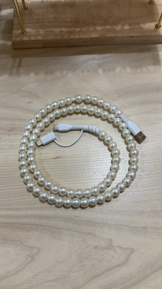 pretty in pearls charging cable