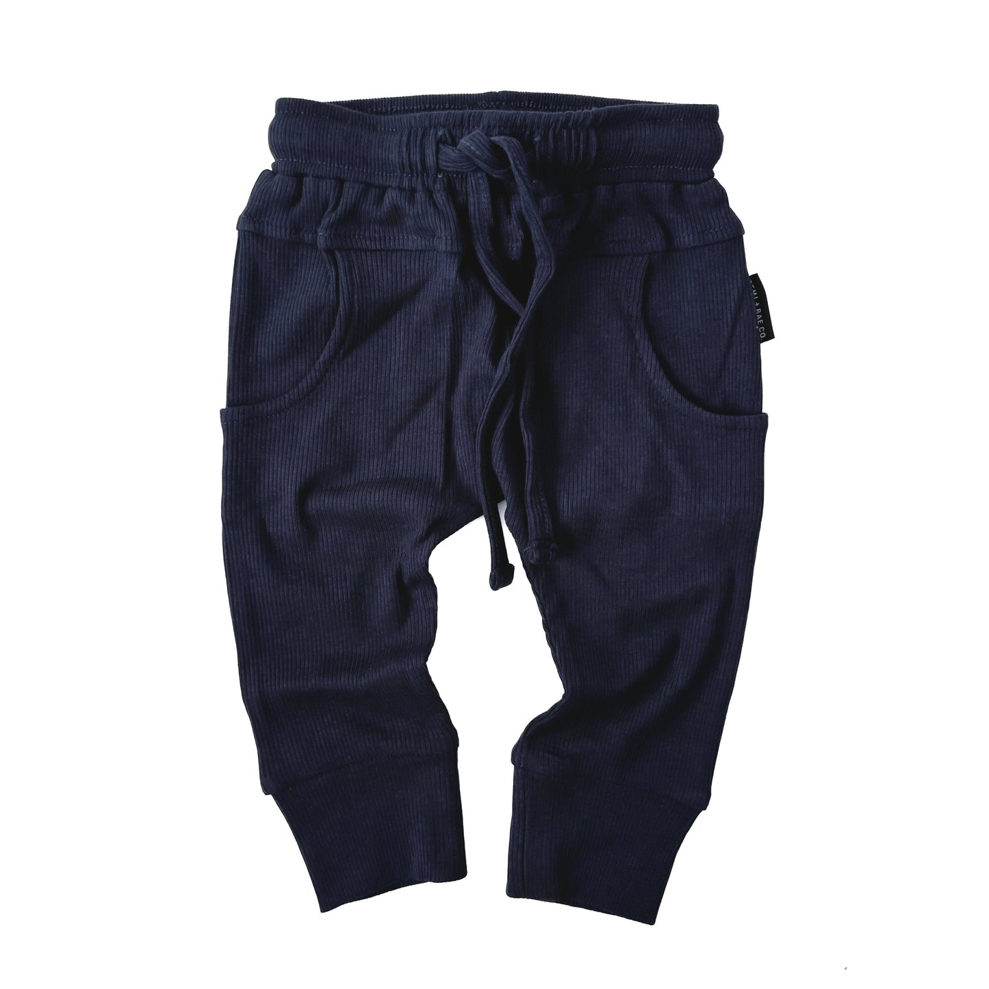 BAMBOO RIBBED JOGGERS - NAVY