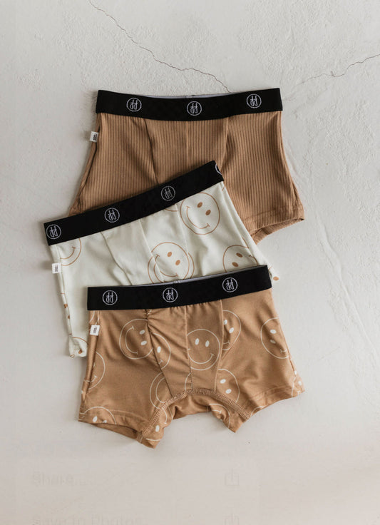 Bamboo Boxers (3 Pack) | Tan & Ivory Smile - Ivory Soul