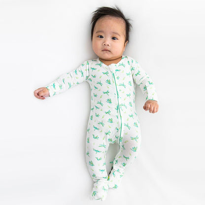 Dragonfly Bamboo Convertible Footie - Ivory Soul
