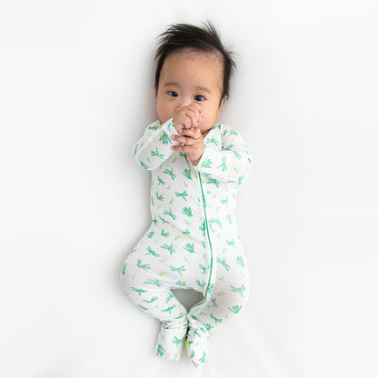 Dragonfly Bamboo Convertible Footie - Ivory Soul