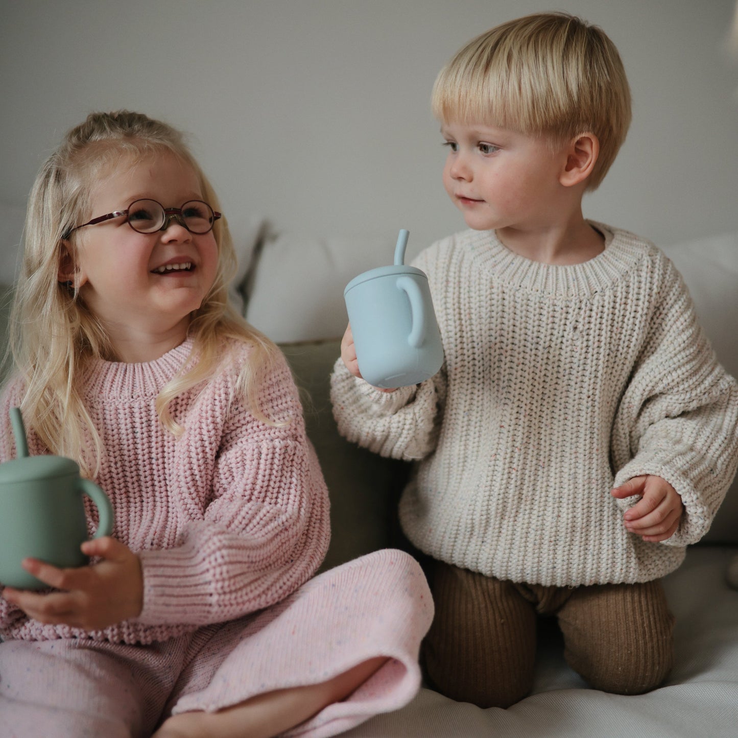 Silicone Training Cup + Straw